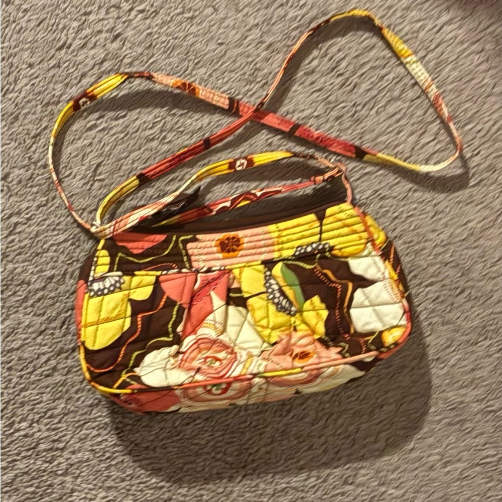 Vera Bradley Yellow and Brown Crossbody Bag